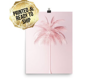 Pink Palm PRINTED, Tropical blush pink palm wall art, Summer Vibes Poster, Pastel Pink Palm, Pop Art, Ombre Pink Palm, Shades of Pink Palm