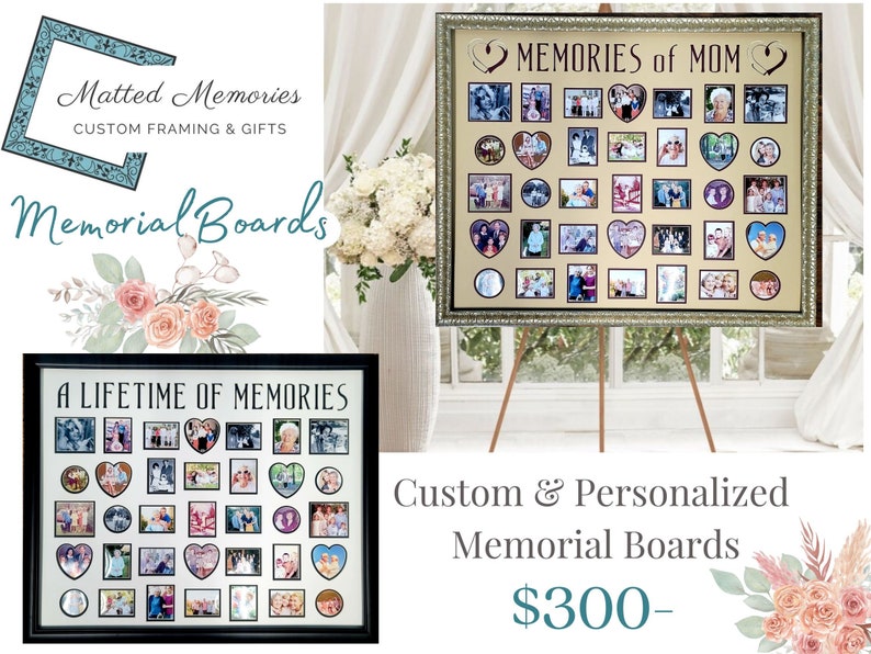 Funeral Memorial Photo Boards Funeral Photo Memory Boards Etsy