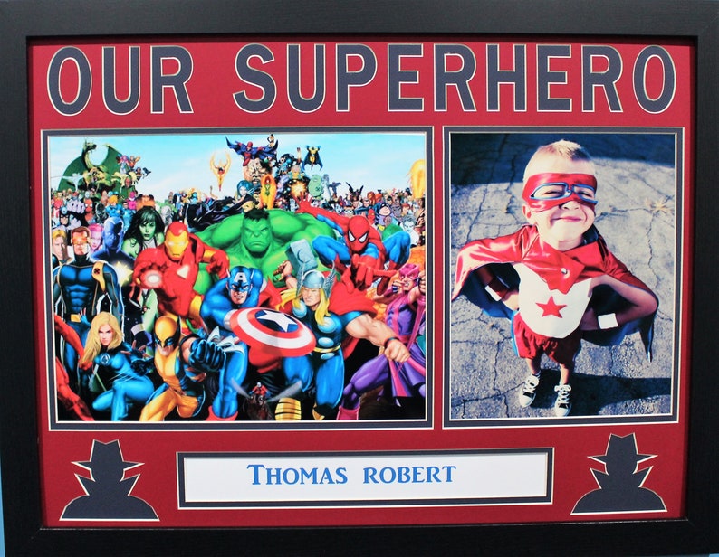 OUR SUPERHERO photo collage 18 x 24 Frame Birth announcement gift 11 x 14 artwork Child/'s Birthday gift 8 x 10 photo Personalized