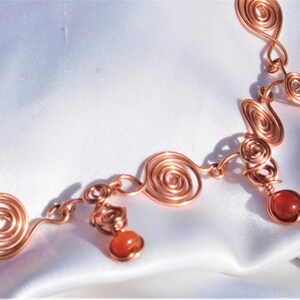 Copper Spiral 7 Chakra Necklace - Etsy