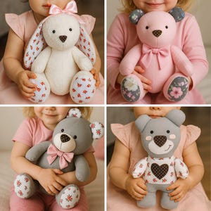 PDF Memory Teddy Bear Sewing PATTERN & Tutorial - Pattern for Bear made from clothes, Soft Toy Pattern, Keepsake Bunny