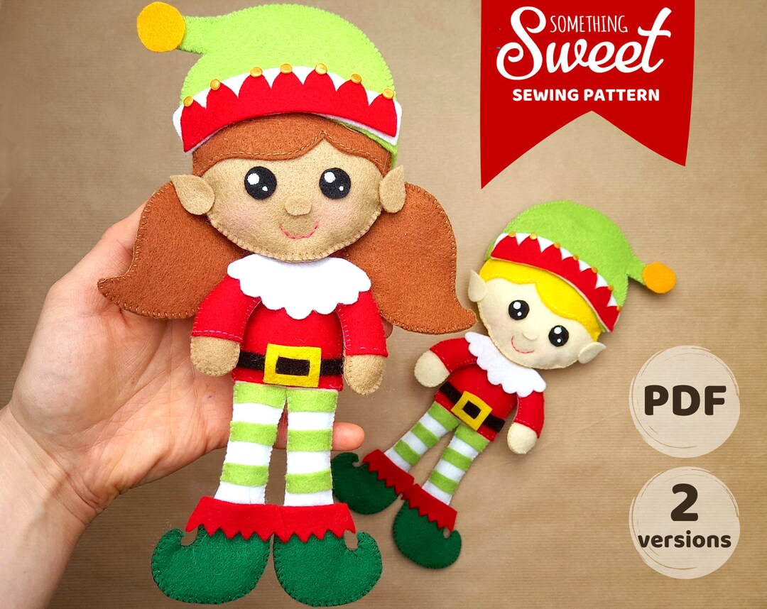 PDF Felt Elf Doll Sewing PATTERN & Tutorial - Rag Doll Pattern ...