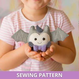 PDF felt Bat Sewing PATTERN & Tutorial - Halloween Bat, felt ornaments, vampire bat, plush pattern, felt halloween toy, easy digital pattern