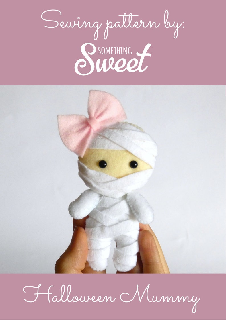 Halloween Mummy Felt Sewing PATTERN PDF Halloween Easy Felt Etsy