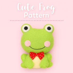 PDF Felt  Frog Sewing PATTERN  & Tutorial - stuffed animals pattern, hand sewing pattern, felt ornaments, baby mobile pattern, soft toy