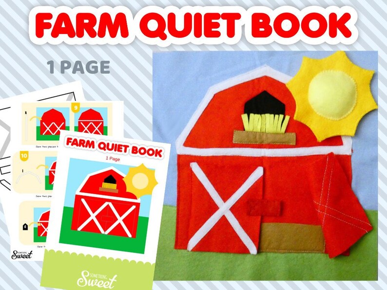 Farm Barn Quiet Book Pdf Felt Pattern Etsy