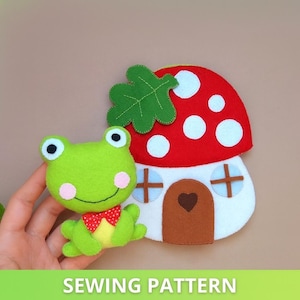 PDF Quiet Book Sewing PATTERN & Tutorial - dollhouse pattern, activity book, busy book pattern, felt mushroom pattern, sewing project
