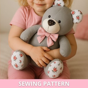 Memory Teddy Bear Sewing PATTERN & Tutorial  - Pattern for Bear made from clothes, Soft Toy Pattern, Plush Toy Pattern, Keepsake Bear