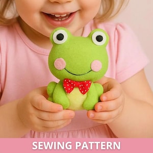 PDF Felt  Frog Sewing PATTERN  & Tutorial - stuffed animals pattern, hand sewing pattern, felt ornaments, baby mobile pattern, soft toy