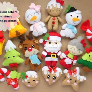 PDF felt Santa Claus and Mrs Claus Sewing PATTERN & Tutorial Christmas tree ornament, baby crib mobile toy, plush toy image 9