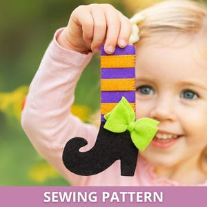 Halloween ornament sewing  PATTERN PDF  - Halloween easy  felt ornament, plush pattern for beginner, stuffed toy, Halloween garland,