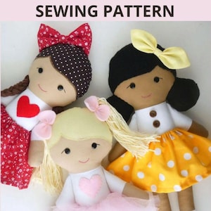 Stoffpuppe Schnittmuster PDF mit Kleidung - DIY Stoffpuppe, Softie Spielzeug, Stoffpuppe Nähanleitung - Sofort Download