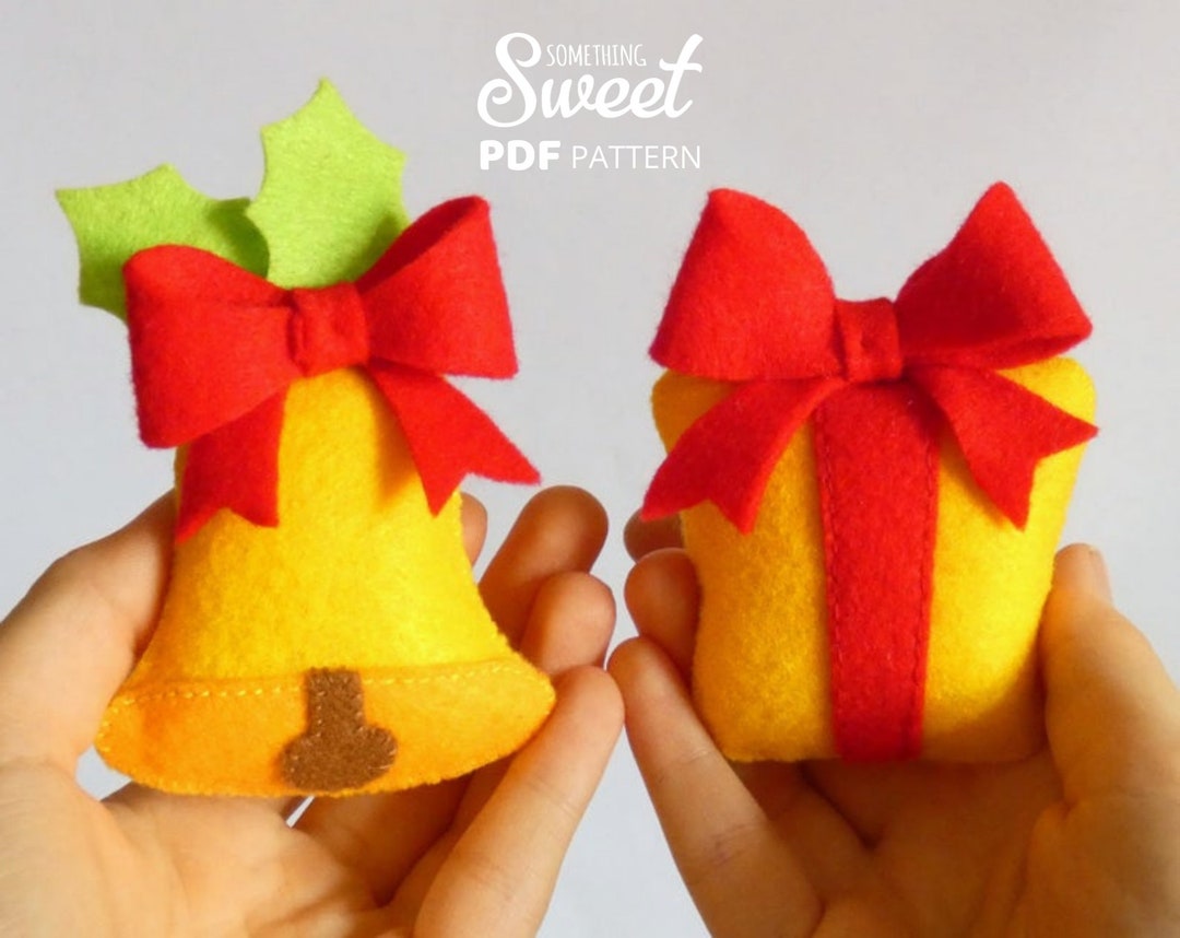 Christmas Ornaments Sewing PATTERN PDF & Tutorial Felt Christmas Bell
