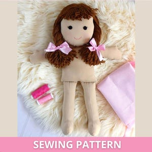 PDF Rag Doll Sewing PATTERN & Tutorial - cloth doll pattern, fabric doll pattern, softie toy pattern, dress up doll