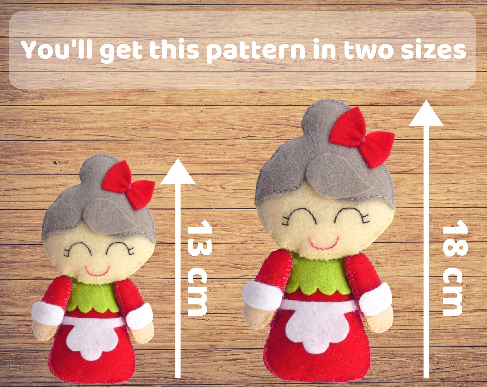 Mrs. Santa Felt Sewing PATTERN PDF &amp; Tutorial Christmas Felt | Etsy