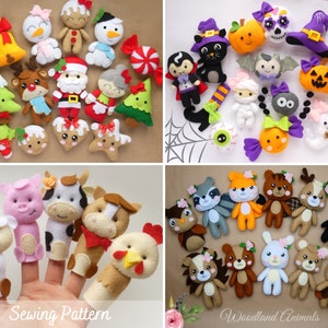 Sewing Patterns boundle -  46 felt toys, Halloween, Woodland, Chrostmas, Farm ornaments