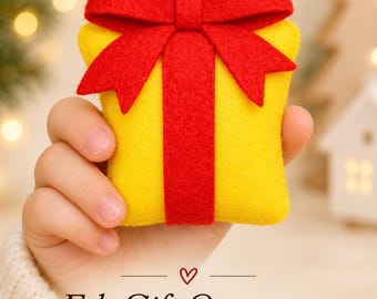 Patrón y tutorial en PDF para coser adornos navideños de fieltro - decoración navideña, proyecto de costura a mano, decoración festiva