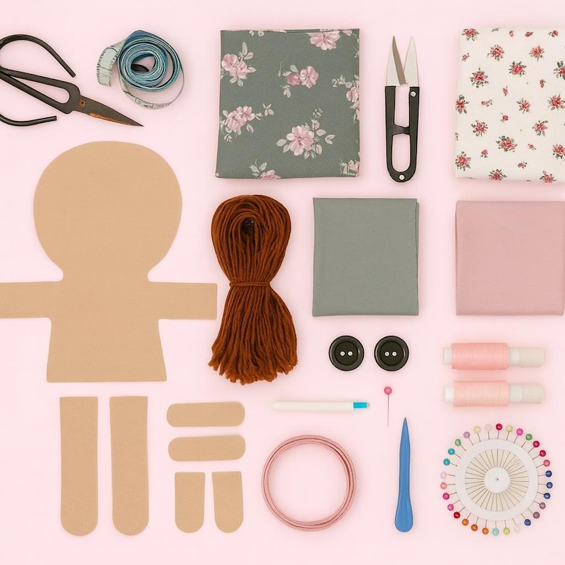 PDF Schnittmuster für eine Stoffpuppe mit Kleidung, 18 Inch Dress Up Doll und Stofftier Bild 4