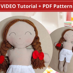 PDF Rag Doll with clothes Sewing PATTERN & Tutorial -  dress up doll, cloth doll pattern, fabric doll pattern, softie toy pattern, DIY Doll