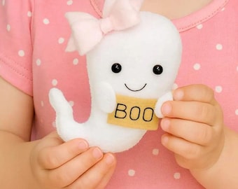 Ghost Felt Ornament Pattern PDF • Halloween Felt Sewing Pattern • DIY Felt Halloween Decoration • Hand Sewing Pattern for Beginners