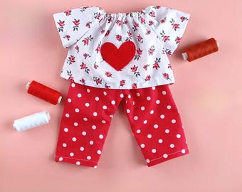 PDF Doll Clothes Sewing PATTERN & Tutorial - blouse pattern, pants pattern, clothes doll pattern, fabric doll pattern, doll with clothes