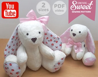 Easter Memory Bunny Sewing PATTERN - Tutoriel vidéo - Modèle pour lapin, Modèle de jouet doux PDF, Modèle de jouet en peluche, jouet souvenir