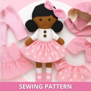 PDF Rag Doll Sewing PATTERN & Tutorial - dress up doll, doll with clothes, make your own fabric doll, plush  pattern, DIY stuffed doll