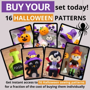 16 Halloween Sewing PATTERNS with PDF Instruction