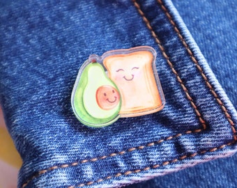 Ava-Cado and Toast (aka avocado and toast) lapel acrylic pin badge