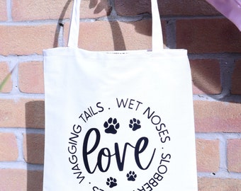 Love dogs tote bag