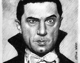 Bela Lugosi as Dracula 01 - limited, signed print of original charcoal drawing