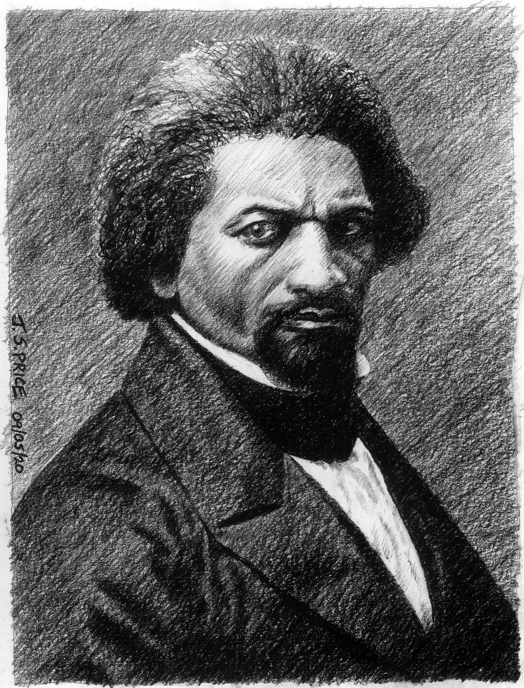 Frederick Douglass 01 - Signed Original Charcoal Drawing of Photograph ...