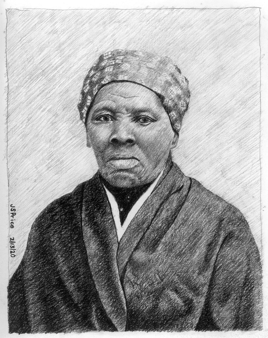 Harriet Tubman dessin original au fusain signé de la photographie ...