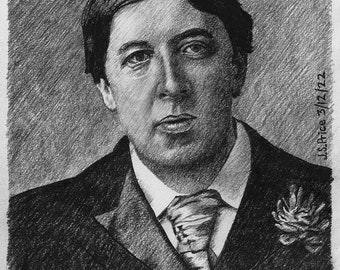 Oscar Wilde 01 - Original Charcoal Drawing