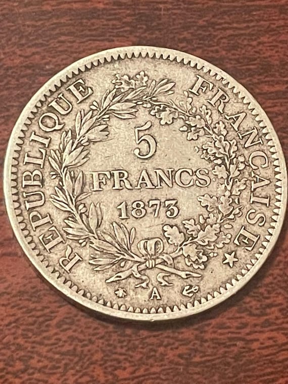 オリジナルフランス銀貨 | 5フラン – 1875年 - Etsy 日本