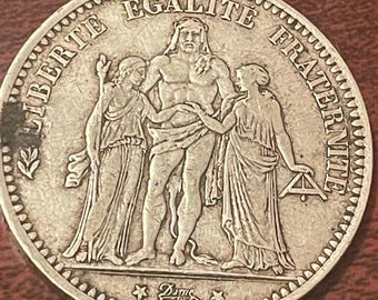 オリジナルフランス銀貨 | 5フラン – 1875年 - Etsy 日本