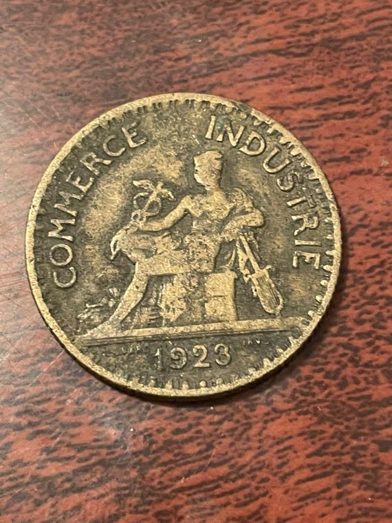 1923年に発行されたフランスの2フラン硬貨 - Etsy 日本