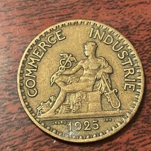 1925 French 2 Francs Silver Coin