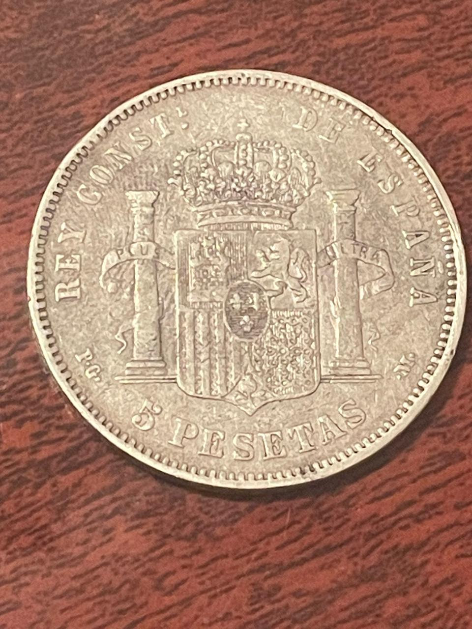 スペイン　5ペセタ　銀貨 1891年 オリジナルスペイン銀貨 | 5ペセタ – 1891年 | 良好な状態 - Etsy 日本