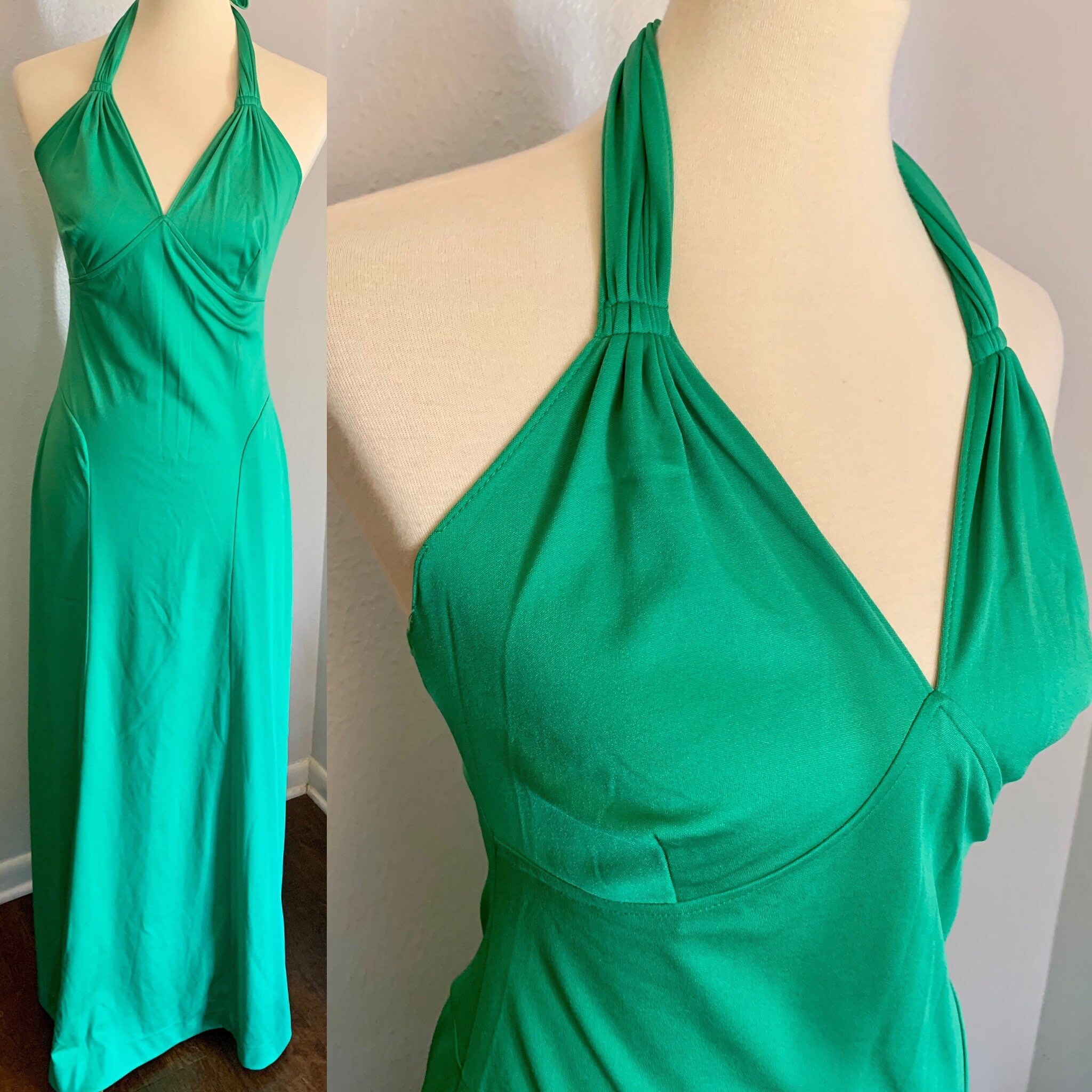 polyester halter dress