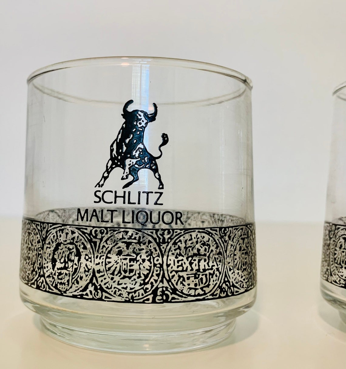 Vintage Set of 2 Schlitz Malt Liquor Glasses Etsy