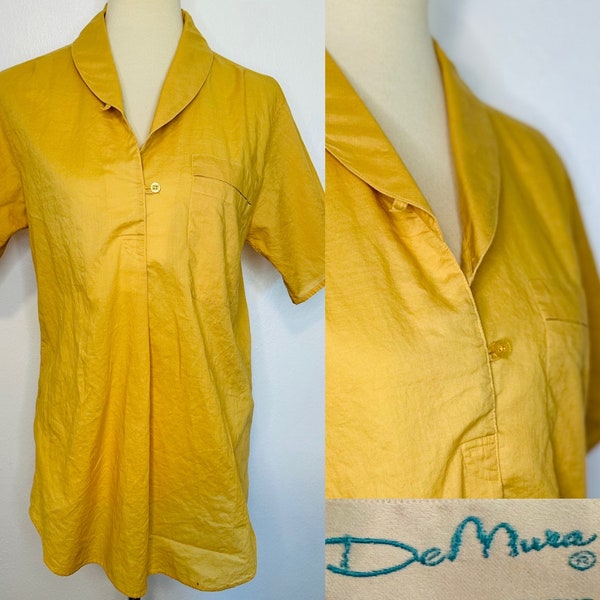 Vintage 70s Mustard Tunic Blouse by DeMura