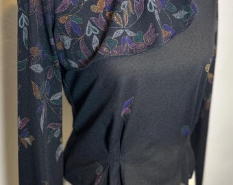 Vintage 70’s Black Sheer Blouse