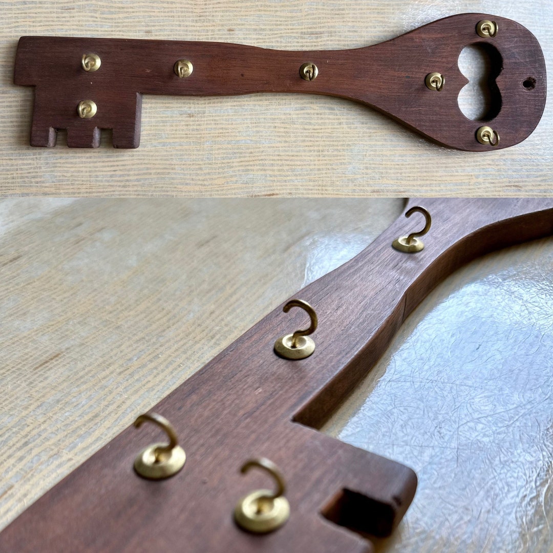 Wooden Key Shaped Key Holder Wall Decor Etsy