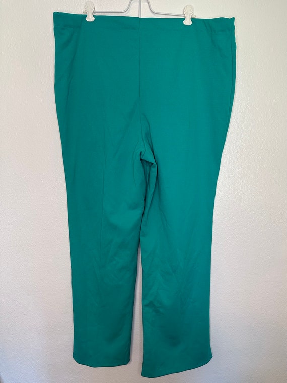 Vintage 70s Aqua Polyester Pants Slacks - image 9