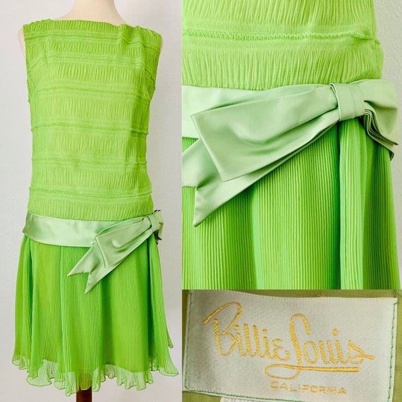 Vintage Lime Green Drop Waist Billie Louis Califor