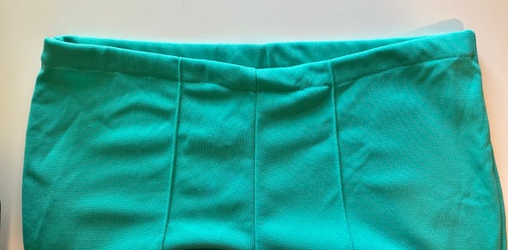 Vintage 70s Aqua Polyester Pants Slacks - image 2