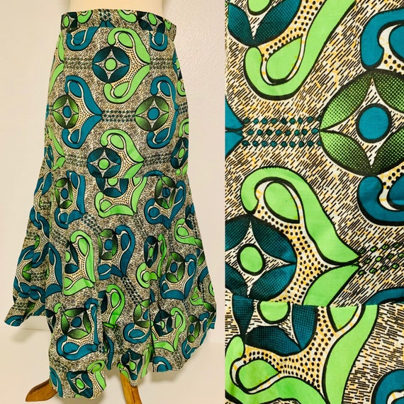 Vintage Abstract Print Skirt