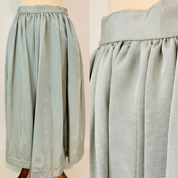 Vintage Blue Gray Moire Skirt