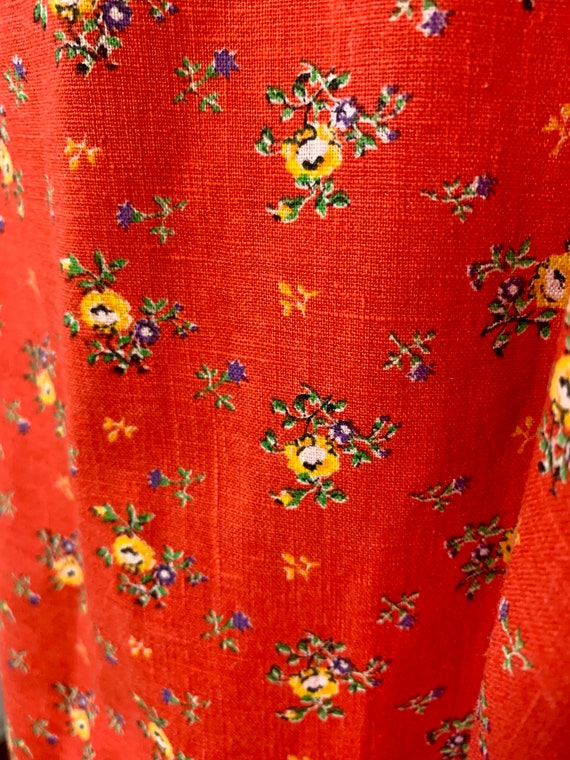 Vintage 70s Red Floral House Dress - image 8